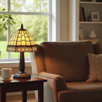 Lampada da Tavolo Notturno Art Deco Tiffany Crema 15cm