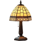 Lampada da Tavolo Notturno Art Deco Tiffany Crema 15cm