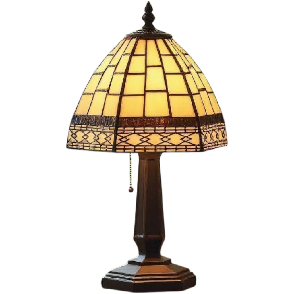 Lampada da Tavolo Notturno Art Deco Tiffany Crema 15cm