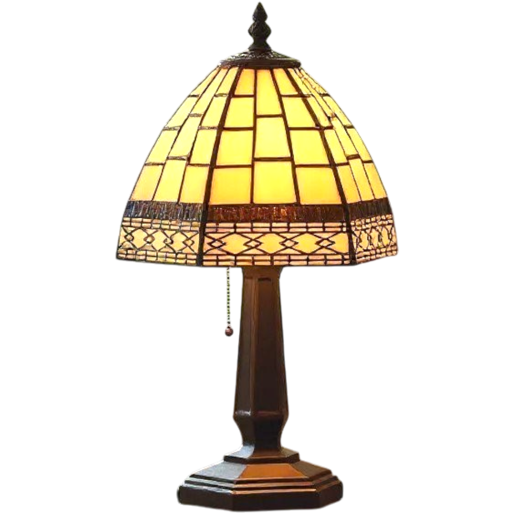 Lampada da Tavolo Notturno Art Deco Tiffany Crema 15cm