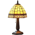 Lampada da Tavolo Notturno Art Deco Tiffany Crema 15cm
