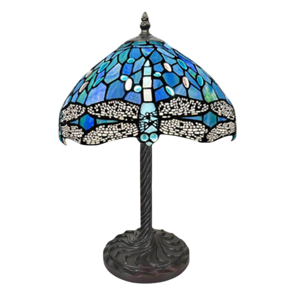 Lampada da tavolo Minster Tiffany 10" Libellula Blu