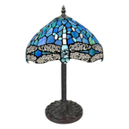 Lampada da tavolo Minster Tiffany 10" Libellula Blu