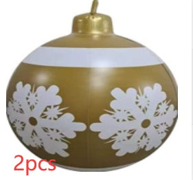 Palla di Natale Gonfiabile 60 cm – Decorazione Natalizia in PVC Resistente alle Intemperie per Esterni