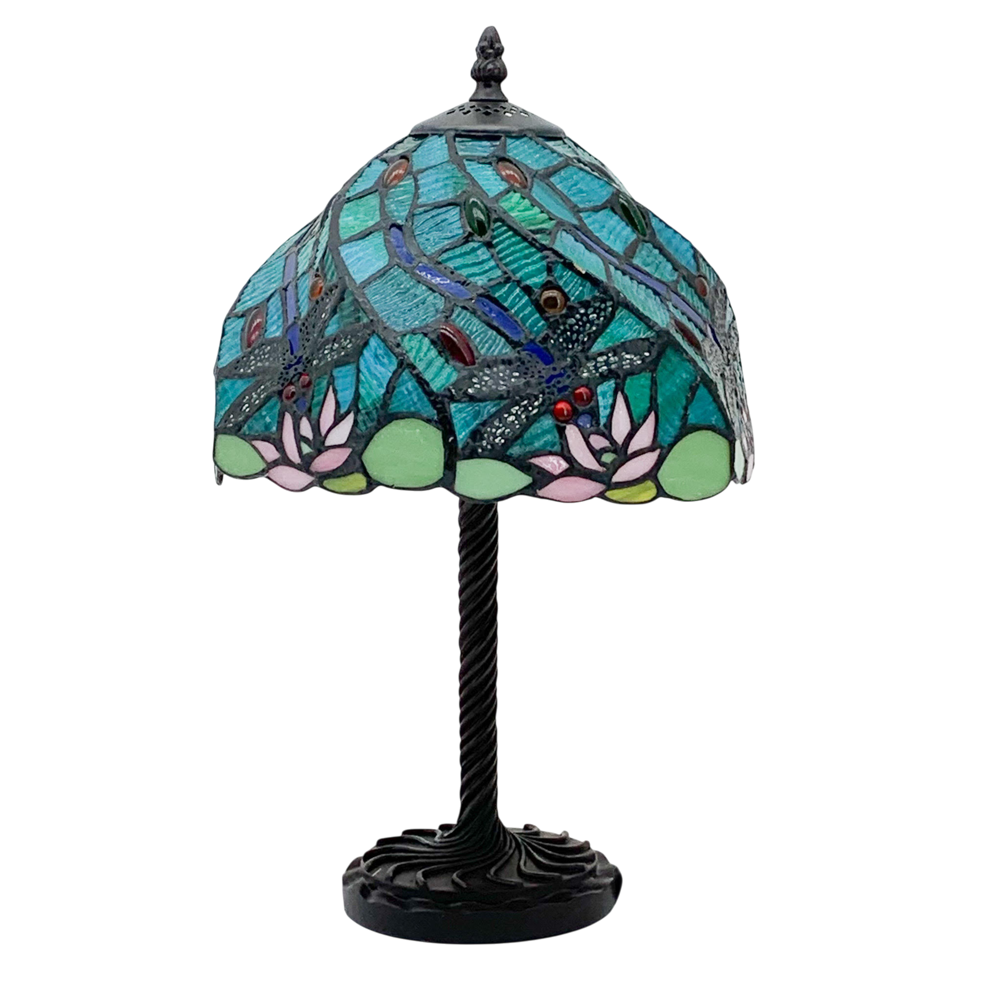 Lampada da Tavolo Tiffany Minster 10" Blu/Verde Libellula