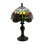 Lampada da Tavolo Tiffany Minster Rosso Libellula 20cm