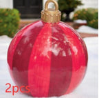 Palla di Natale Gonfiabile 60 cm – Decorazione Natalizia in PVC Resistente alle Intemperie per Esterni