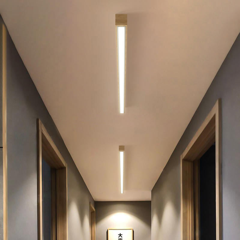 Arisha Linear Slim Ceiling Light, Legno