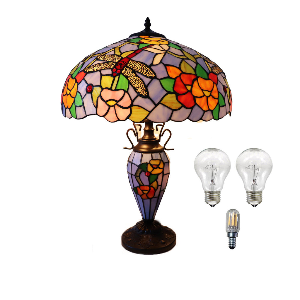 Lampada da Tavolo Tiffany Double Dragonfly Minster Keswick
