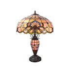 Lampada da Tavolo Tiffany Minster Cradley Doppia Illuminazione 18"