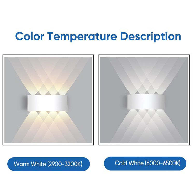 Lampada da parete esterna rettangolare moderna in metallo Tronix, Nero/Bianco, effetto onda d'acqua