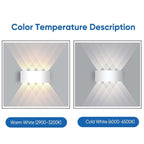 Lampada da parete esterna rettangolare moderna in metallo Tronix, Nero/Bianco, effetto onda d'acqua