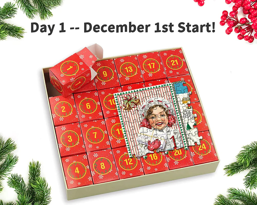 PuzzleJoy Calendario dell'Avvento Puzzle | Unico puzzle da 1000 pezzi per divertimento quotidiano!
