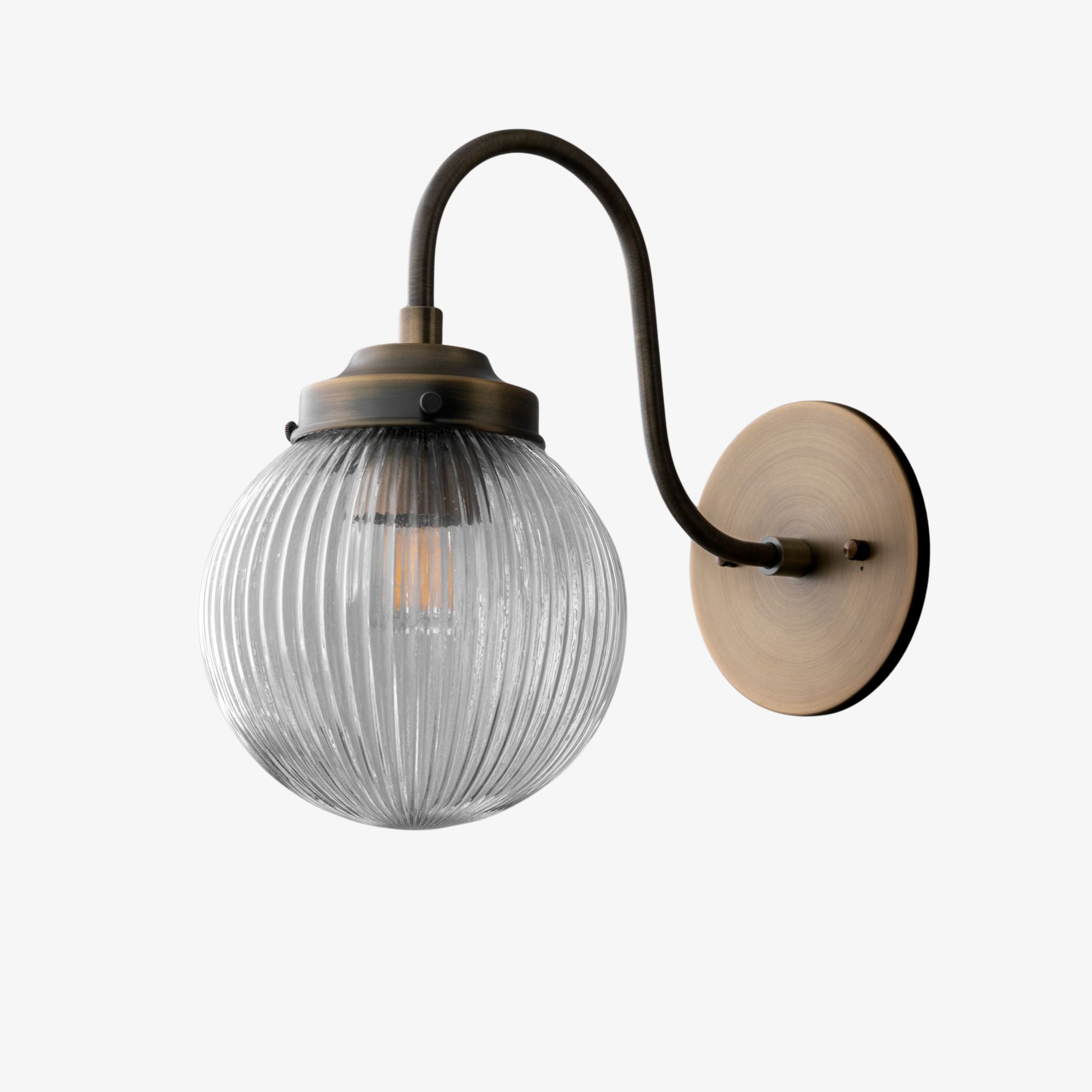 Applique da Parete in Vetro per Illuminazione Industriale per Soggiorno