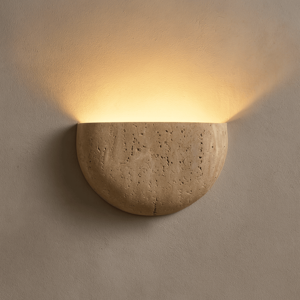 Applique in Pietra Wabi Sabi con Illuminazione Ambientale Soffusa