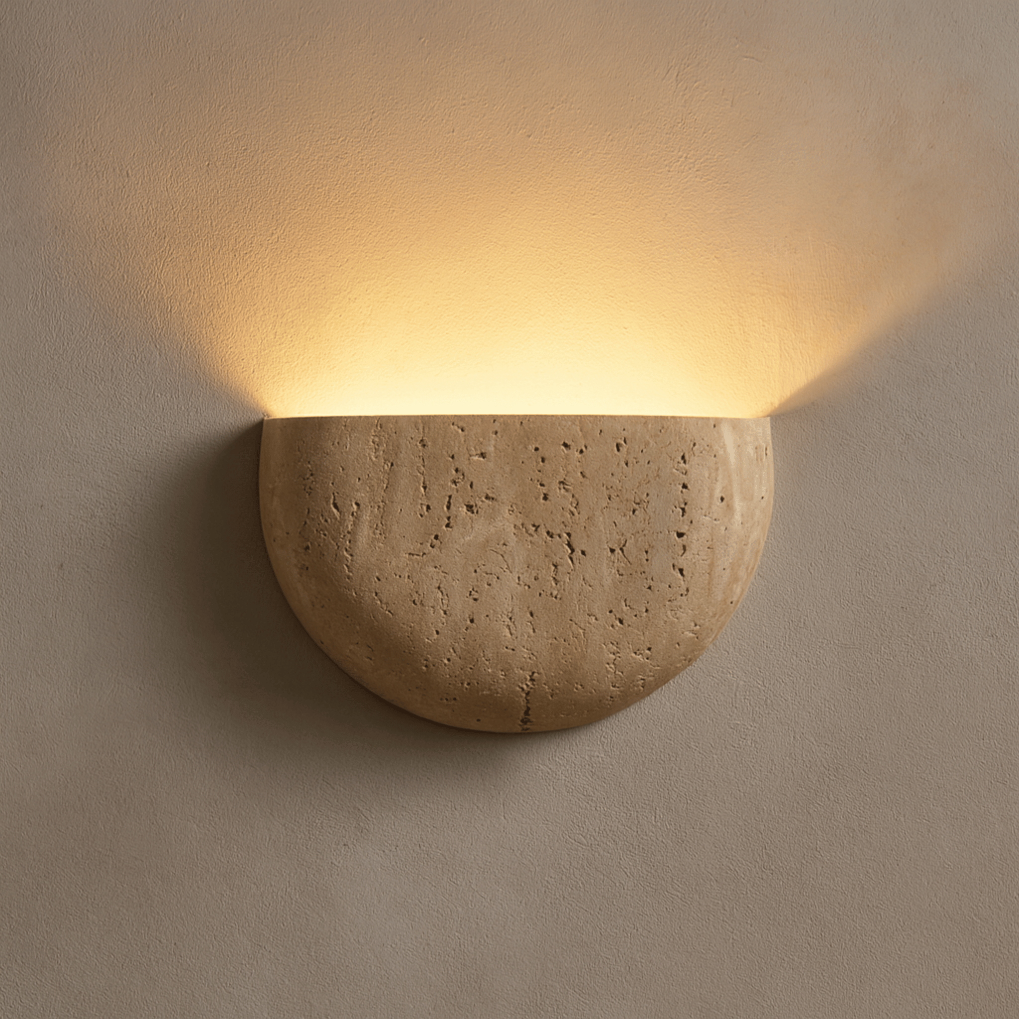 Applique in Pietra Wabi Sabi con Illuminazione Ambientale Soffusa