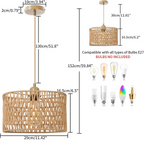 NaturaRiet Lampada a Sospensione in Rattan – Atmosfera Autentica in un Design Moderno