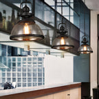 Frendorf | Lampada a sospensione in vetro a forma di ciotola | Design retro industriale