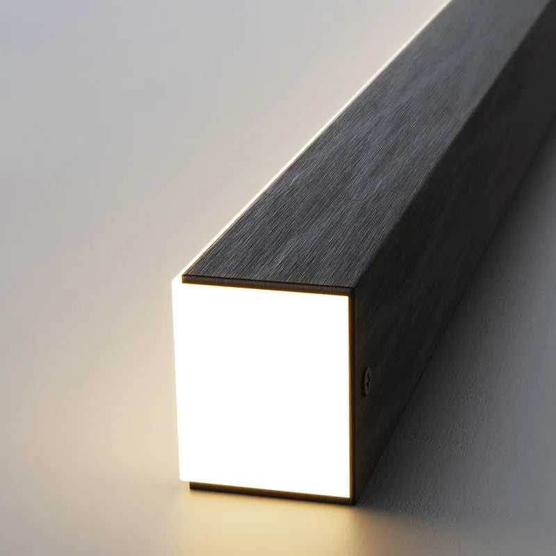 Arisha Minimalista Linear Metal Pendant Light, Bianco/Nero