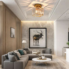 GlareFusion Moderno Lampadario a Soffitto in Vetro Cristallo LED Nordico