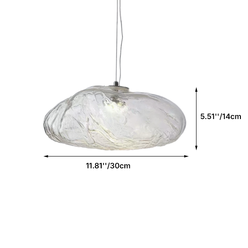 Lampada a sospensione a forma di nuvola minimalista moderna in vetro con 1 luce per soggiorno