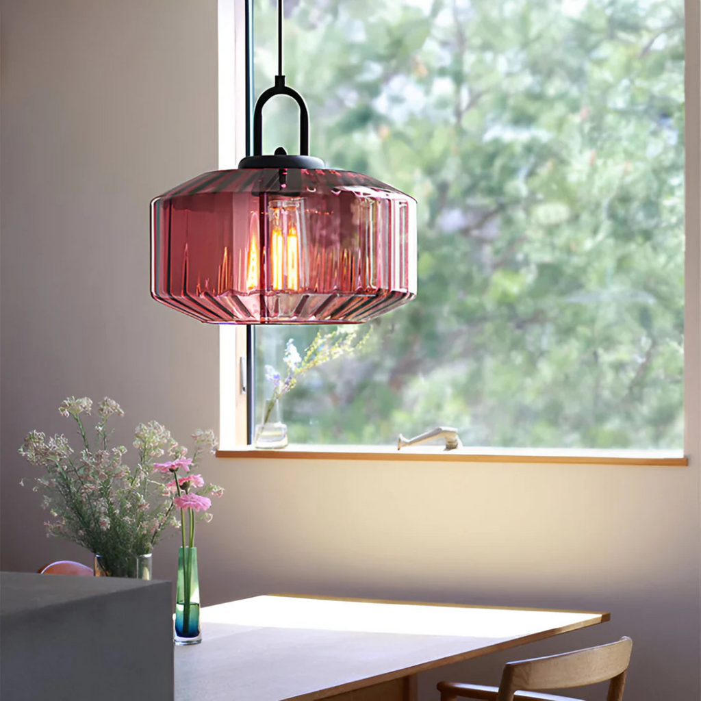 Mireta - Lampada a Sospensione in Vetro Colorato Retro