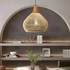 BistroBeam Light - Moderna Lampada a Sospensione in Rattan