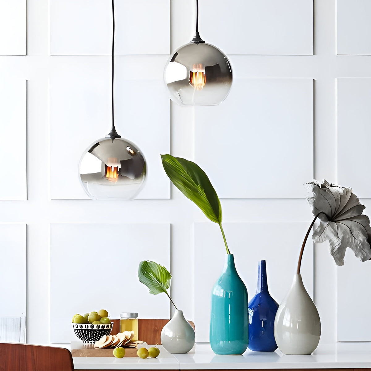 Lampada a sospensione in vetro industriale con LED – Moderna e decorativa | Ideale per cucine, sale da pranzo e bar
