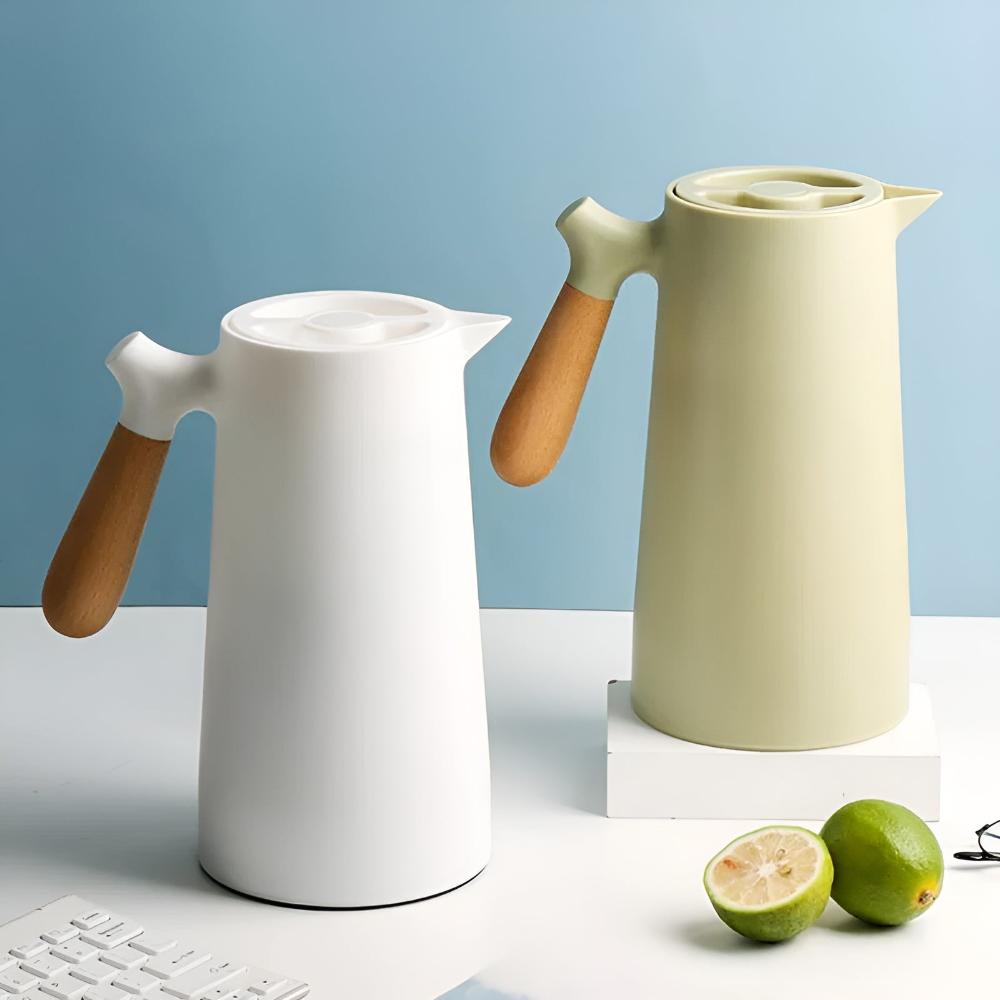 Caraffa Termica Isolata con Manico in Legno