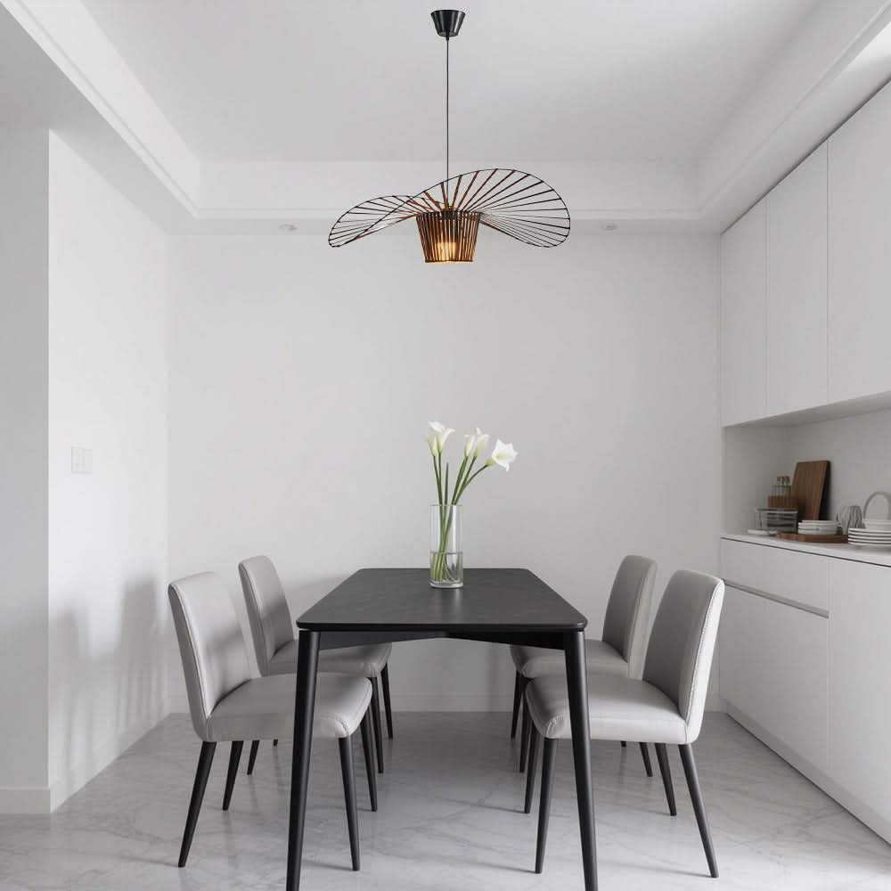 Glarefusion Moderno Semplice Lampadario a Forma di Cappello in Tessuto