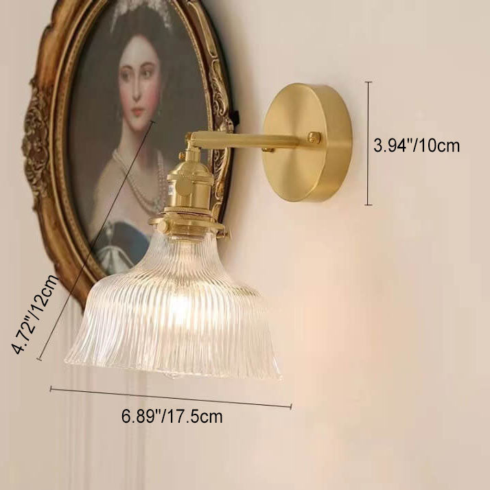 Applique da muro in vetro di rame con fiore minimalista moderno nordico a 1 luce