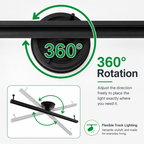 Binario di illuminazione rotante da soffitto 360° per lampade a sospensione e faretti