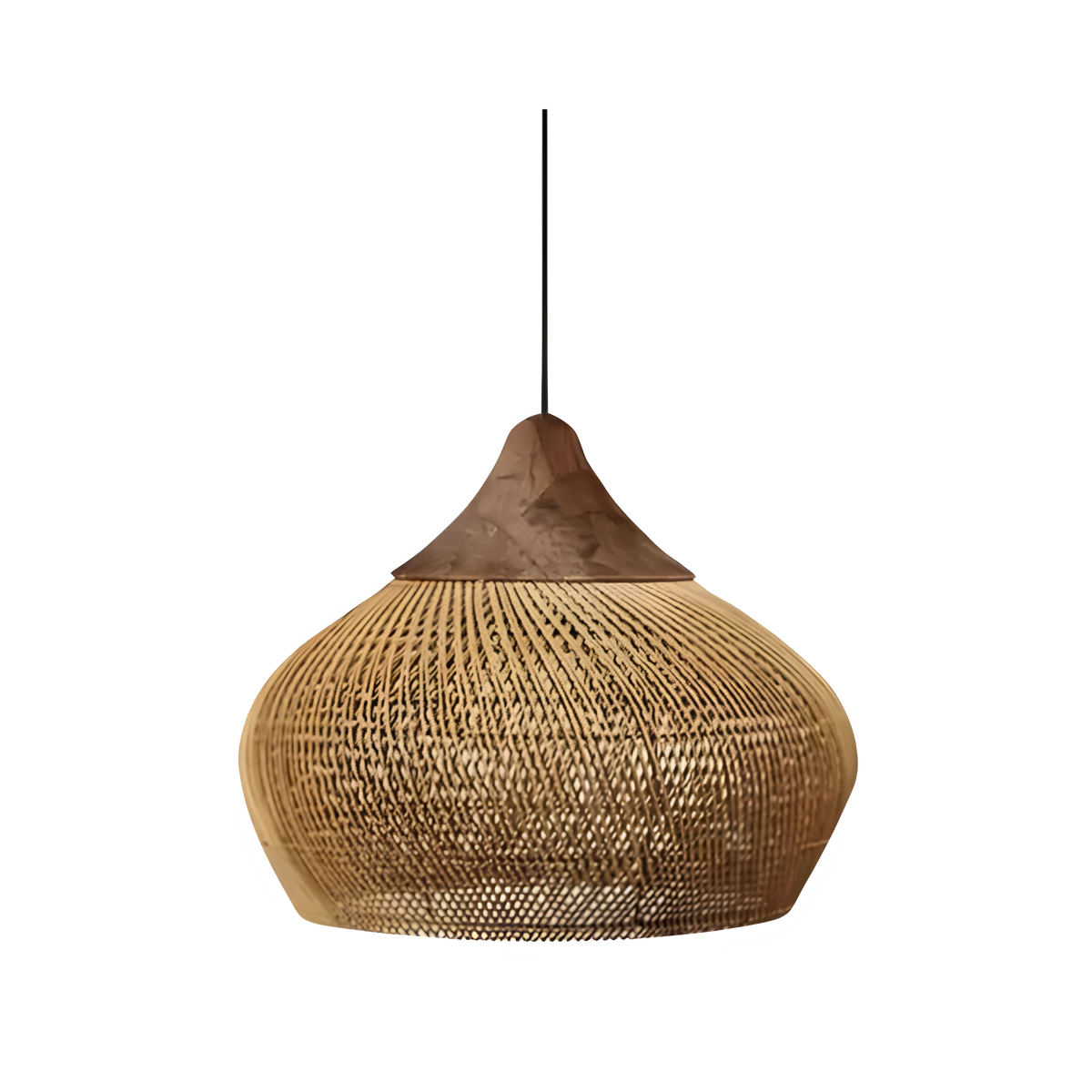 BistroBeam Light - Moderna Lampada a Sospensione in Rattan