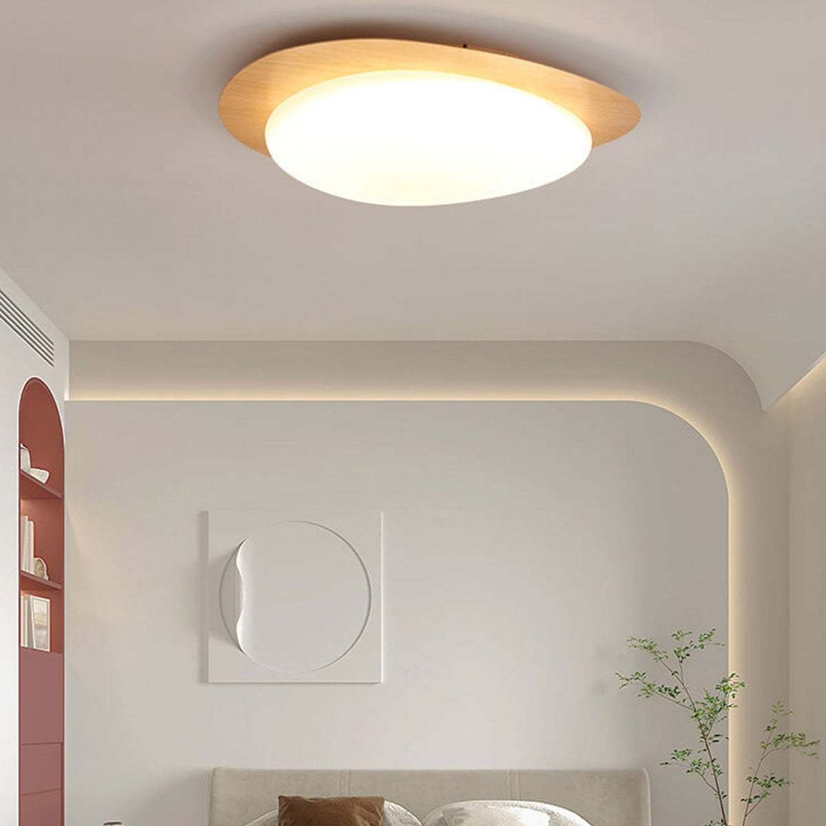 Plafoniera LED a Incasso in Legno con Venature Nordic Iron