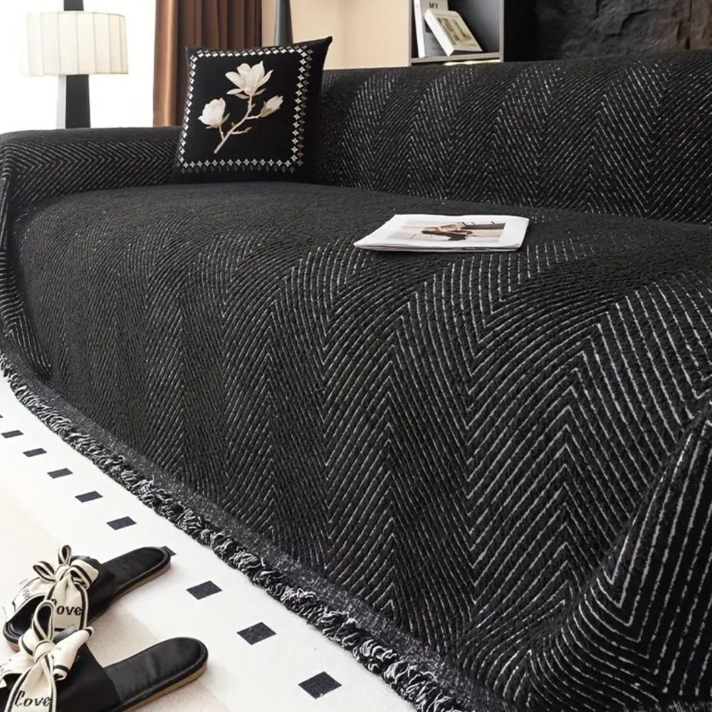 Zentor | Copertura per Divano a V D'Angolo di Lusso Antiscivolo Coperta in Microfibra per Soggiorno e Decorazione della Casa