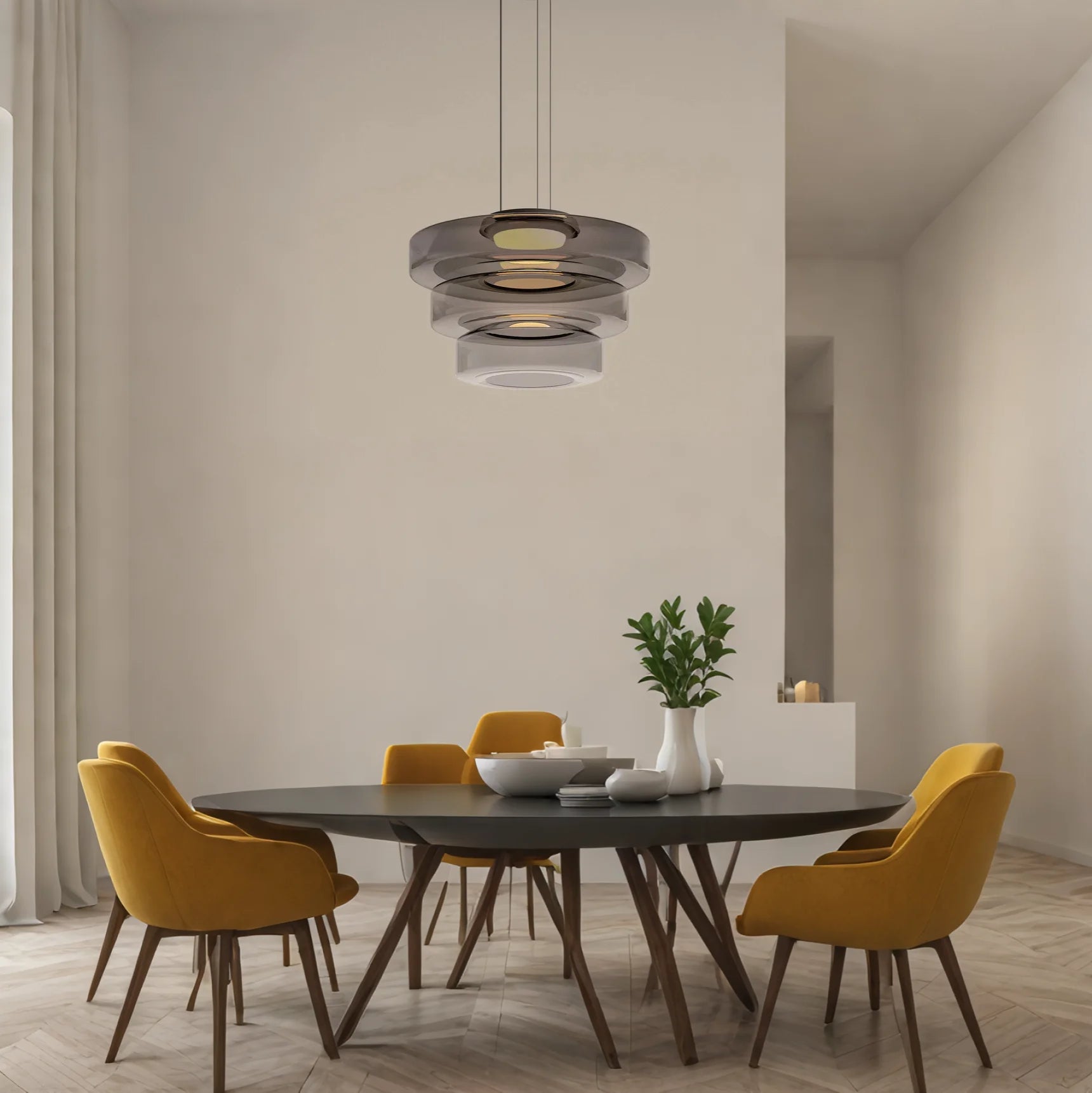Lampada a Sospensione in Vetro Stile Bauhaus