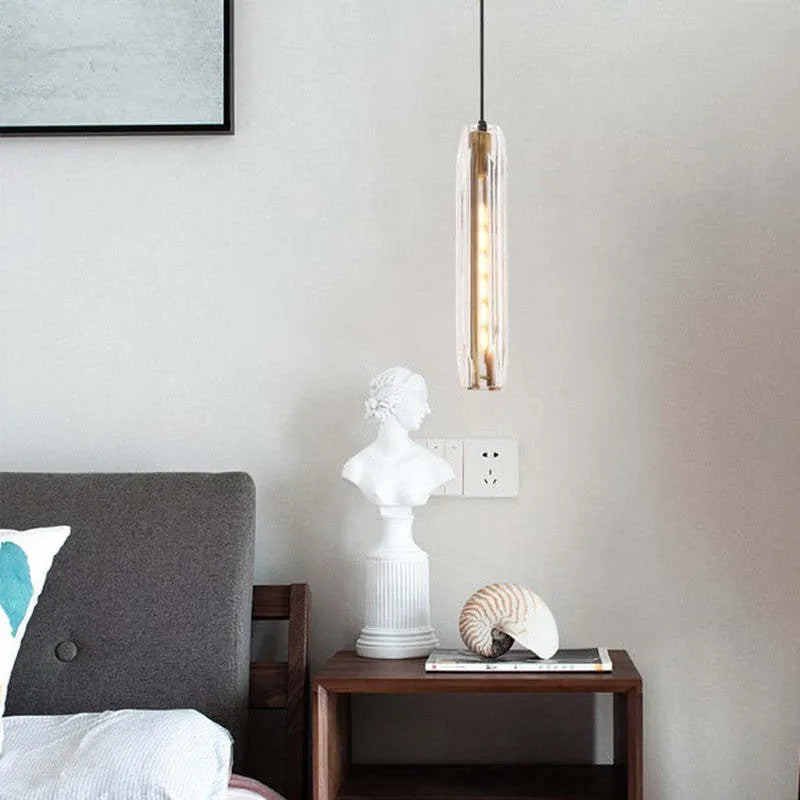 Lampada a sospensione in vetro designer di ottone di giugno fumé
