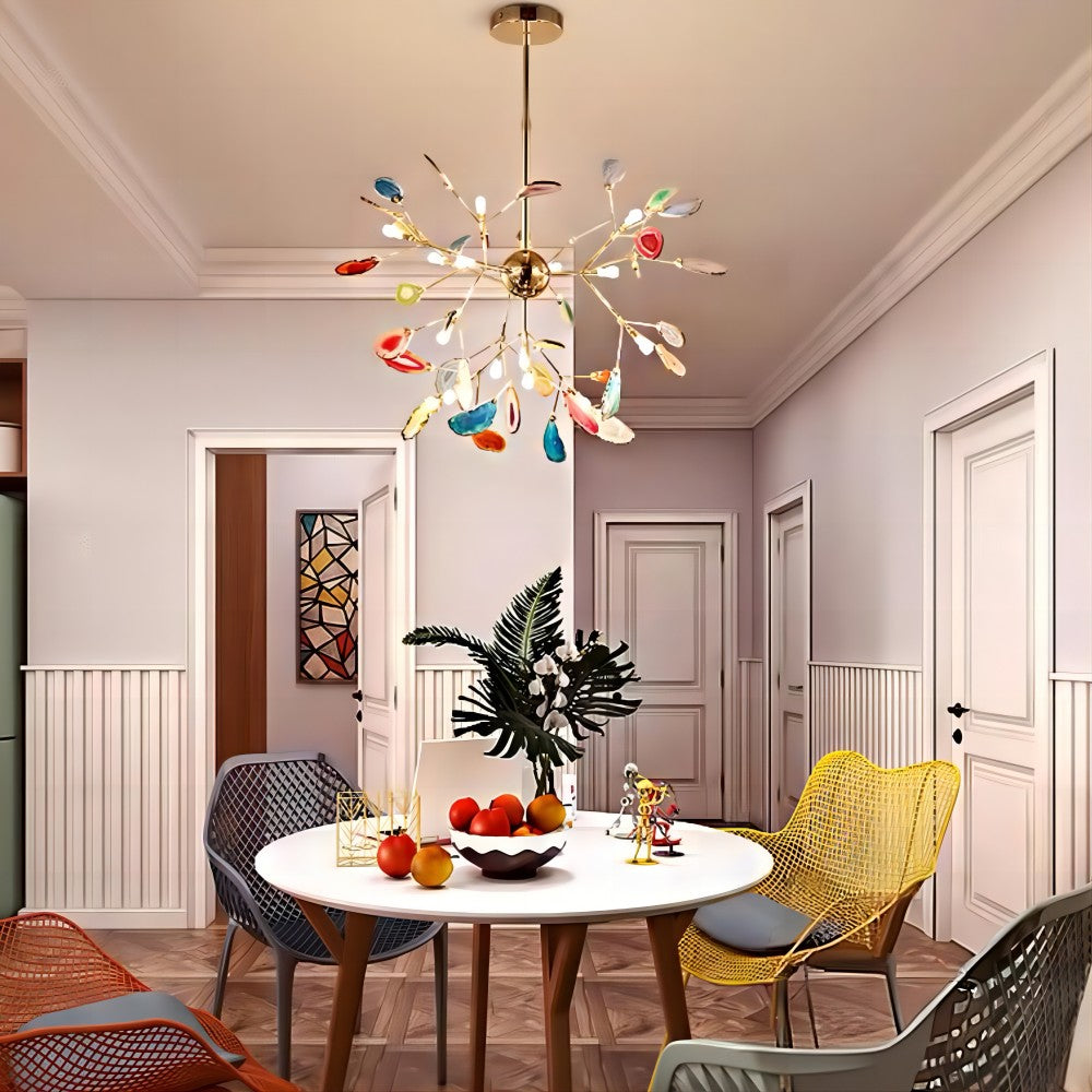 Lampada a Sospensione in Agata con Ramo Elegante Nordic