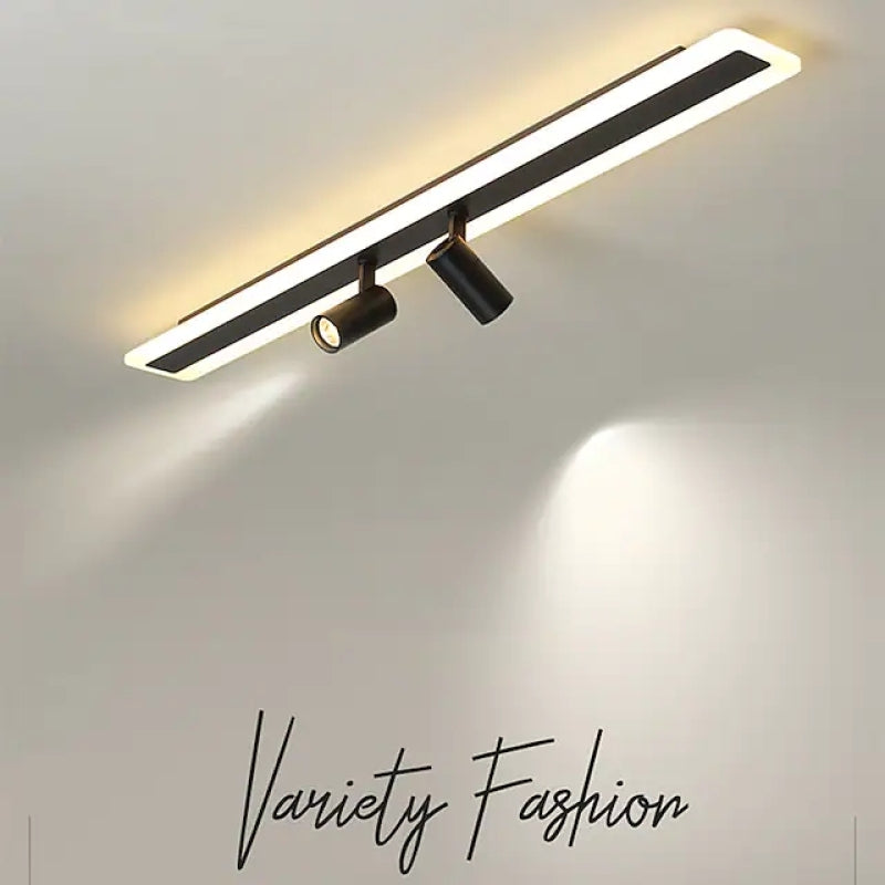 Aim Minimalista LED Plafoniere Metallo/Acrilico Nero Doppio-lineare Soggiorno/Camera da Letto
