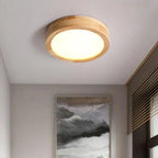 Lampada da soffitto rotonda in legno