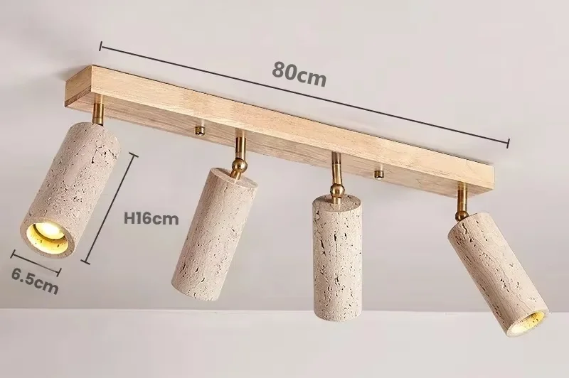 Lampada da soffitto in Travertino
