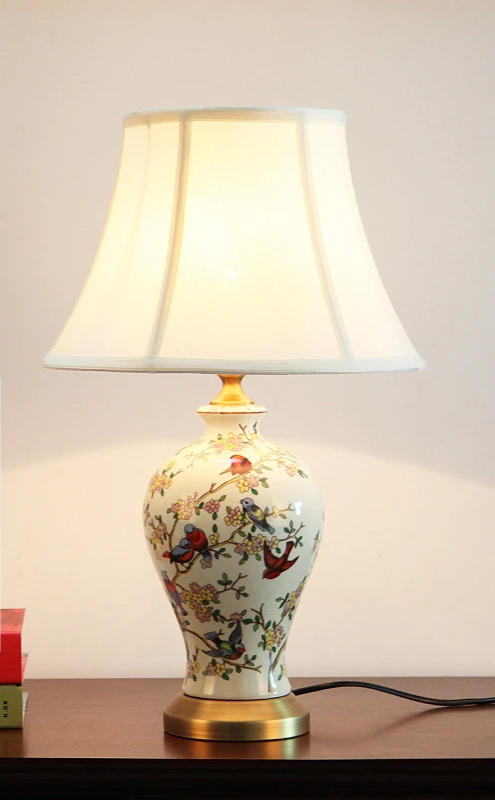 AmeriArt Lampada da Tavolo in Ceramica Dipinta a Mano