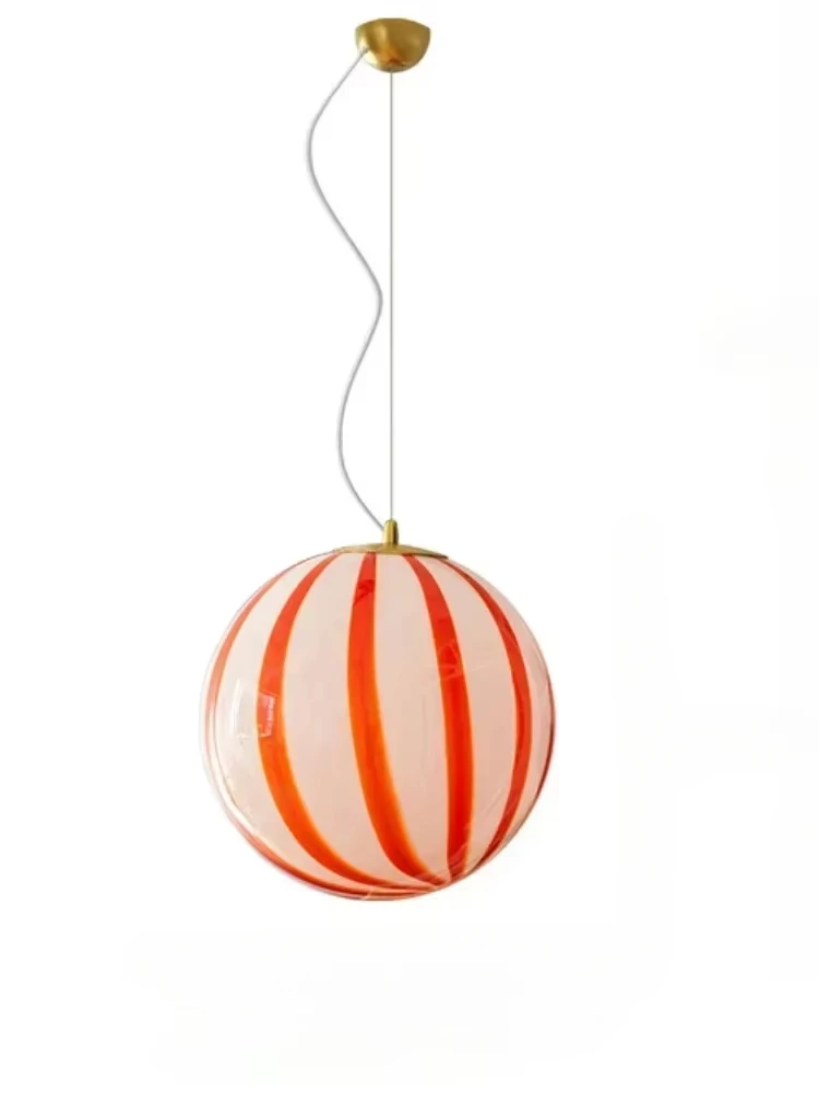 Lampada a Sospensione con Sfera di Vetro Colorata