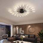 Wesley Flush-Mount Ceiling Light Fuochi d'Artificio, Nero/Oro
