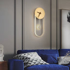 Lampada da Parete Orologio Nordic Arisha, Oro e Nero
