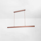Lampada a sospensione LED in metallo lineare moderno Thala Nera/Marrone