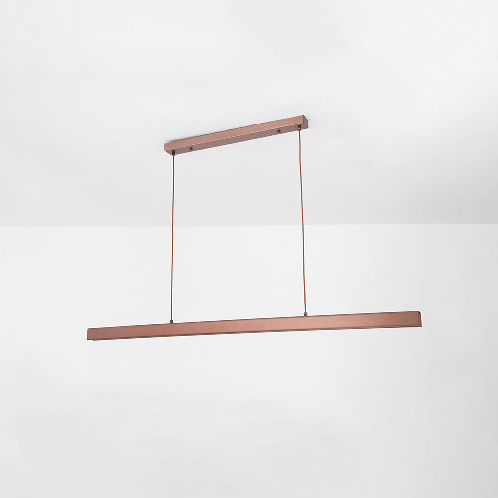 Lampada a sospensione LED in metallo lineare moderno Thala Nera/Marrone
