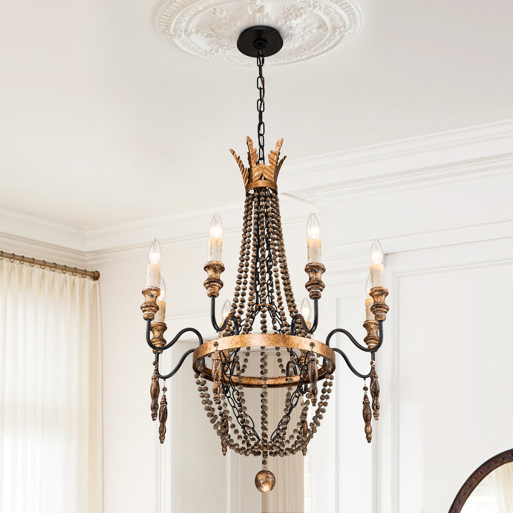 Lampadario Empire a 8 Luci in Stile Candela