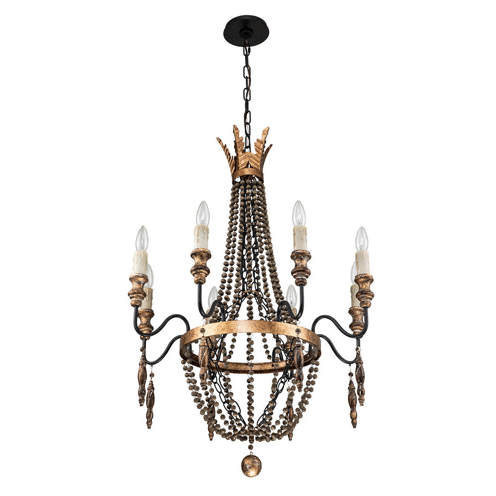 Lampadario Empire a 8 Luci in Stile Candela