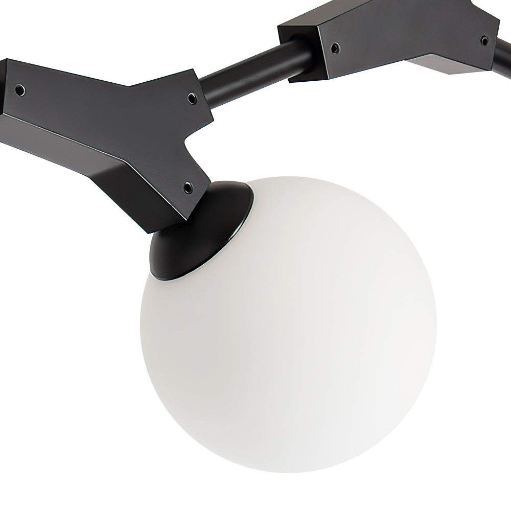 Lampadario Lineare in Vetro con 8 Luci